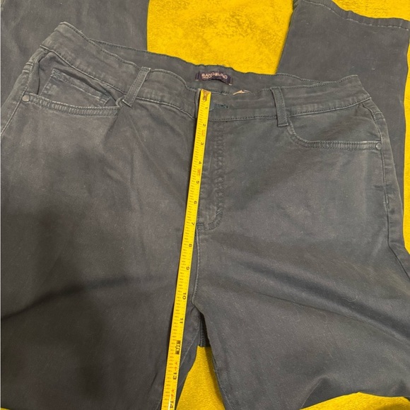 Bandolino Amy Straight Leg Jeans Womens 14 Teal Dark Wash Denim Mid Rise Zip Fly - Picture 6 of 8